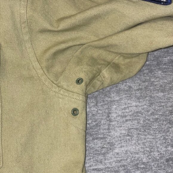 10 Deep Shirt Mens Medium M Olive Shooting Hunting Button Up Tactical Army Patch - Picture 5 of 11